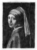 Pike med perleøredobb - Fritt etter Johannes Vermeer